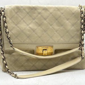 Marc Jacobs Quilted Ivory Leather Purse